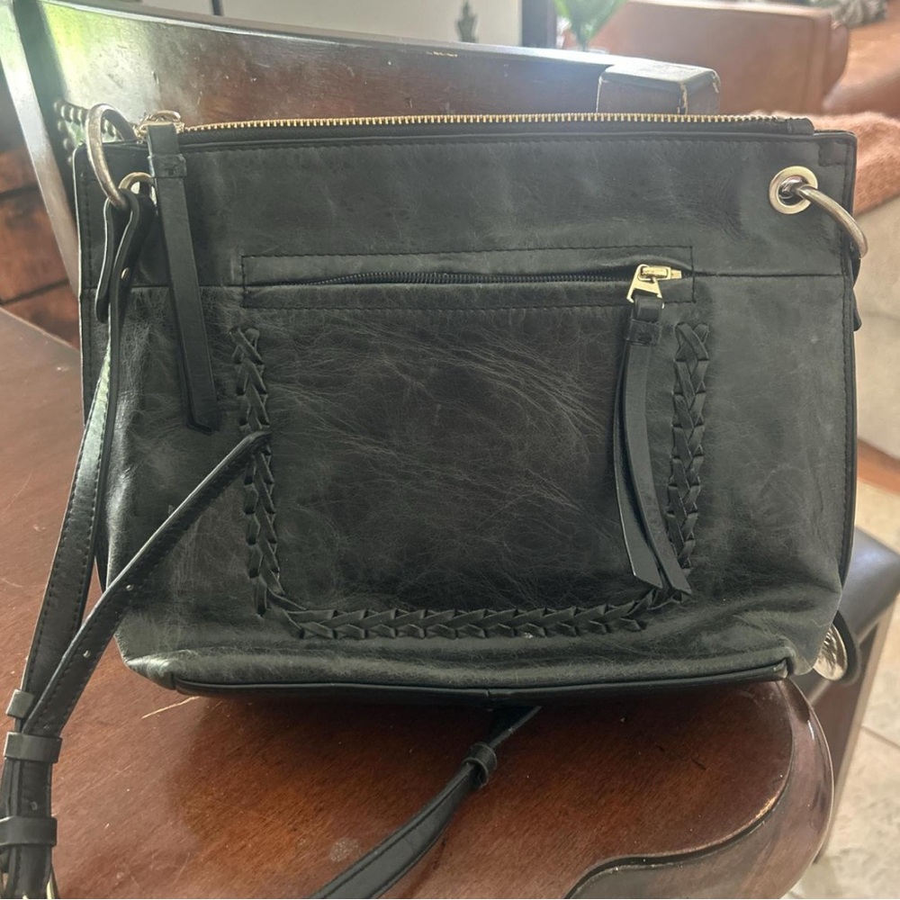 Black Leather Crossbody Bag